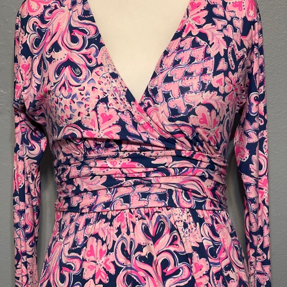 Lilly Pulitzer Nichola Pink Maxi Dress Love You Bunches Vacation Resort Small - Picture 3 of 8